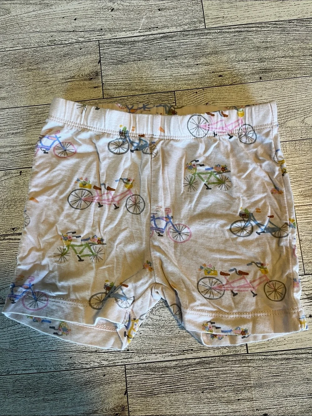 Angel Dear Bamboo Pink Bicycle Shortie Pajama Set Size 12-18 Months